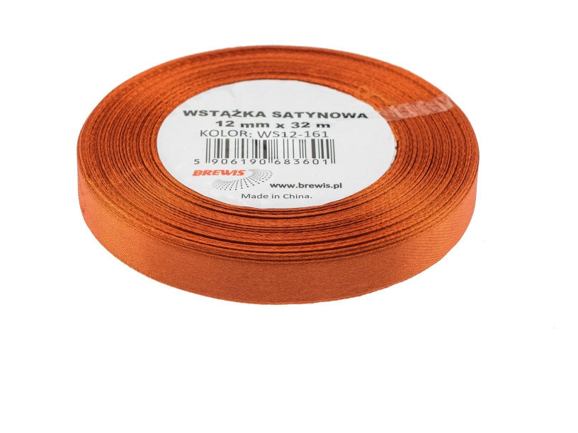 Wstążka satynowa 12mmx32m miedziana Brewis